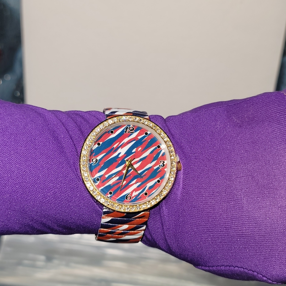 Strada Austrian Crystal Camo Color Pattern Watch - Picture 2 of 5